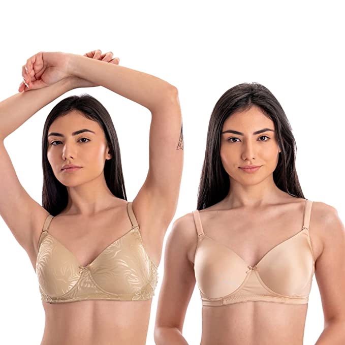 AAVOW Women Regular Lightly Padded Wire Free Bra for Everyday use